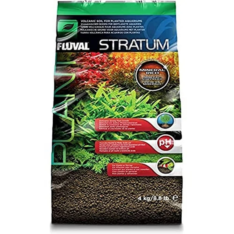 Fluval Stratum – Substrat pour Plantes et Crevettes, pH Neutre à Légèrement Acide, 8,8 lb
