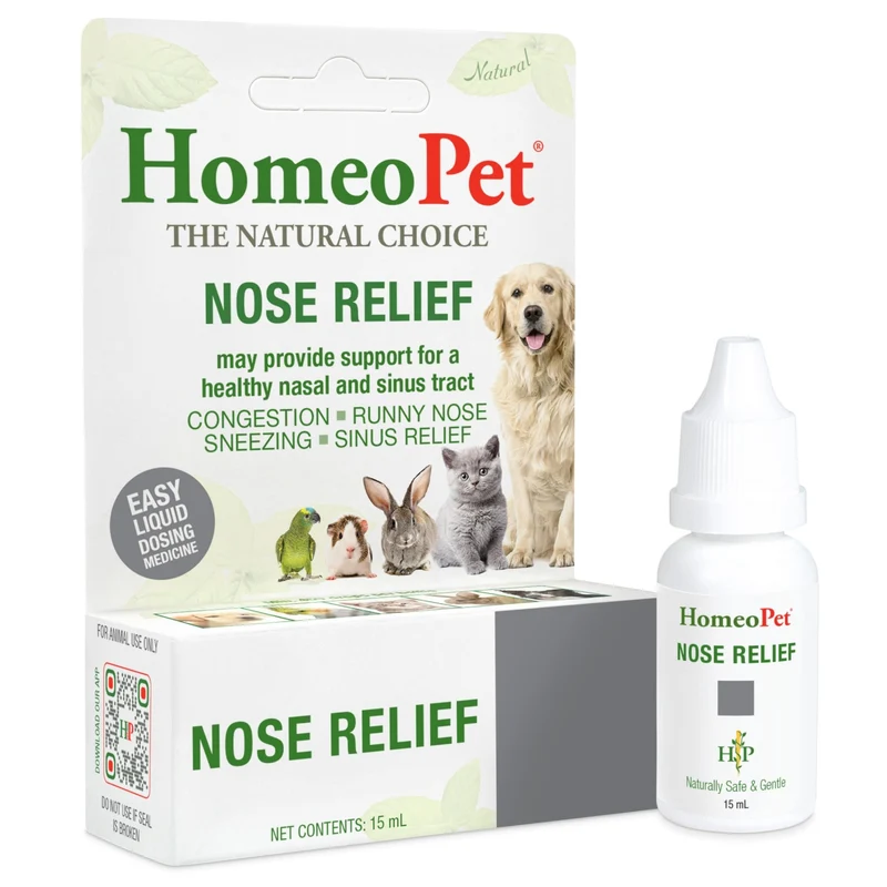 HomeoPet Nose Relief – Soutien nasal naturel pour chats, chiens et petits animaux (15 ml)