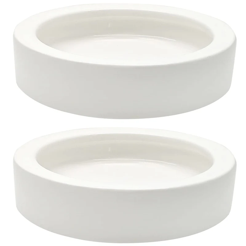 iHomeSet – 2 Bols en Céramique pour Reptiles, Aliment et Eau, Anti-Évasion, Rond