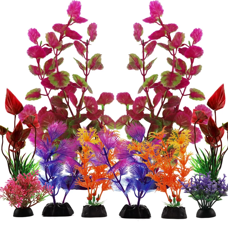 PietyPet Plantes décoratives pour aquarium – Ensemble coloré de 10 pièces