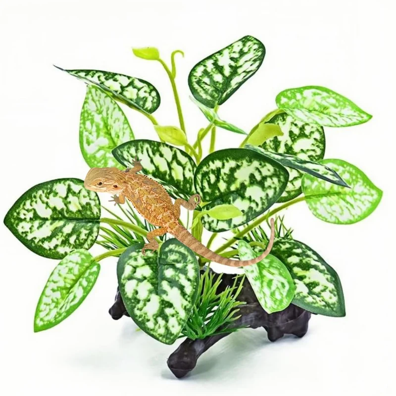 MRTIOO Plantes Artificielles pour Terrarium — Cachettes Réalistes pour Reptiles et Amphibiens