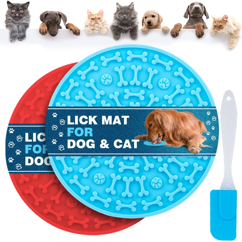MooonGem Lick Pad pour chien – Dispositif mural en silicone, lot de 2