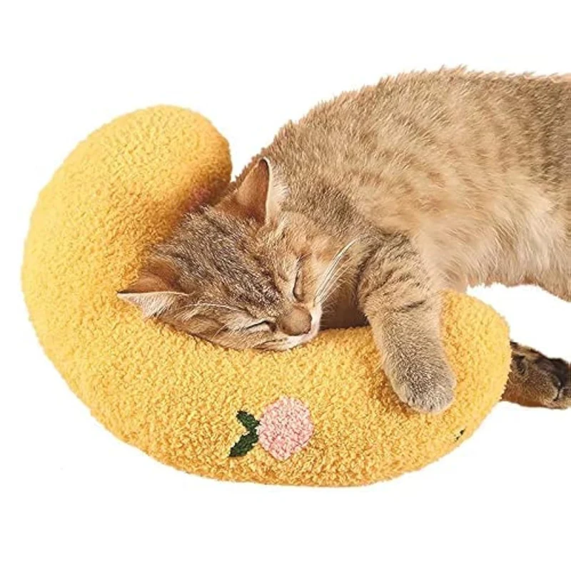 Les Arbres Fair – Petit Coussin Chat Demi-Donut Ultra-Doux et Lavable