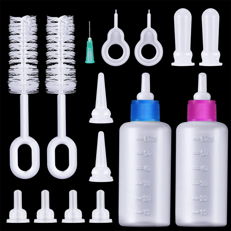 Kit Biberons Tondiamo – 17 Pièces pour Chaton et Chiot (Tétines, Brosses et Aiguilles)