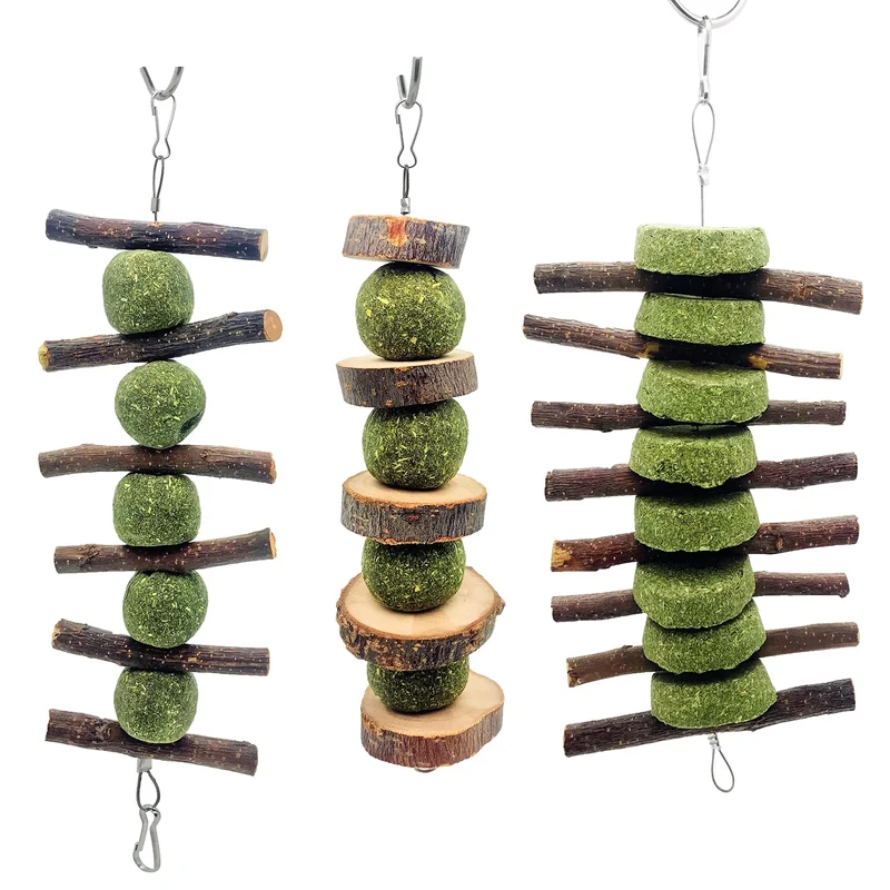 MYYZMY – 3 Jouets à mâcher en bois pomme pour lapins et petits animaux