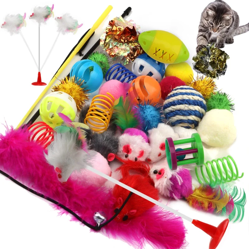 PietyPet Kit de Jouets pour Chat – 32 Pièces Variées pour Chaton et Chat
