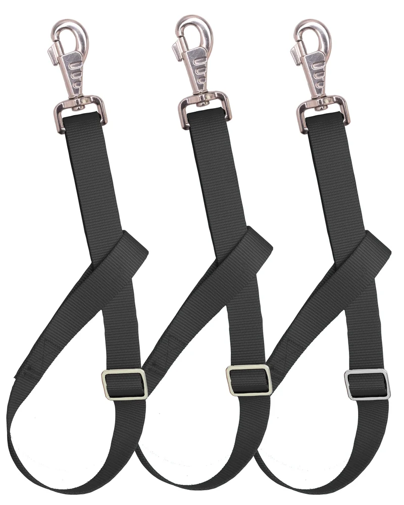 Loaged Sangle Nylon Reglable pour Seau et Filets à Foin (3 Pack) – 30 po – Noir