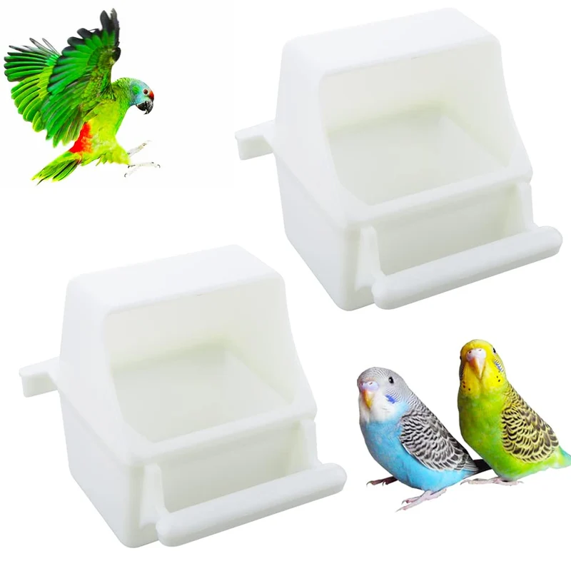 DQITJ – 2 pièces Gobelets Nourriture et Eau pour Oiseaux, Anti-Déversement