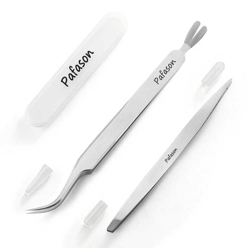PAFASON – Set Pinces Tiques Double-Tête en Acier Inoxydable, Étui Portable