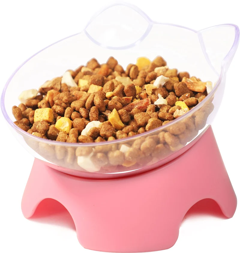 MILIFUN Gamelles sur socle inclinées pour chat – Bol surélevé pour nourriture et eau