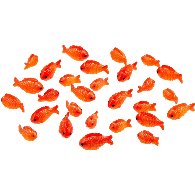 Yookeer – 36 Poissons Miniatures en Résine Rouges pour Aquarium et Décor Miniature DIY