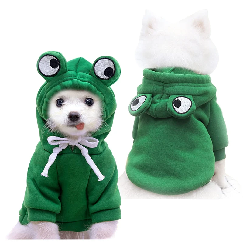 VITSOLE Manteau Pull Chien Grenouille – Veste Douce et Chaude pour Animaux