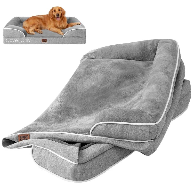 Housse de remplacement EHEYCIGA pour grand lit chien – Étanche, Lavable, Antidérapante, Gris