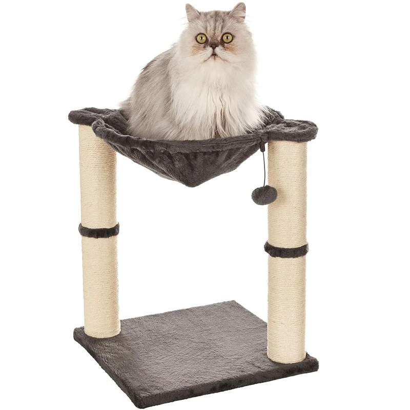Amazon Basics Tour Chat Solide avec Hamac et Postes Griffes – Gris