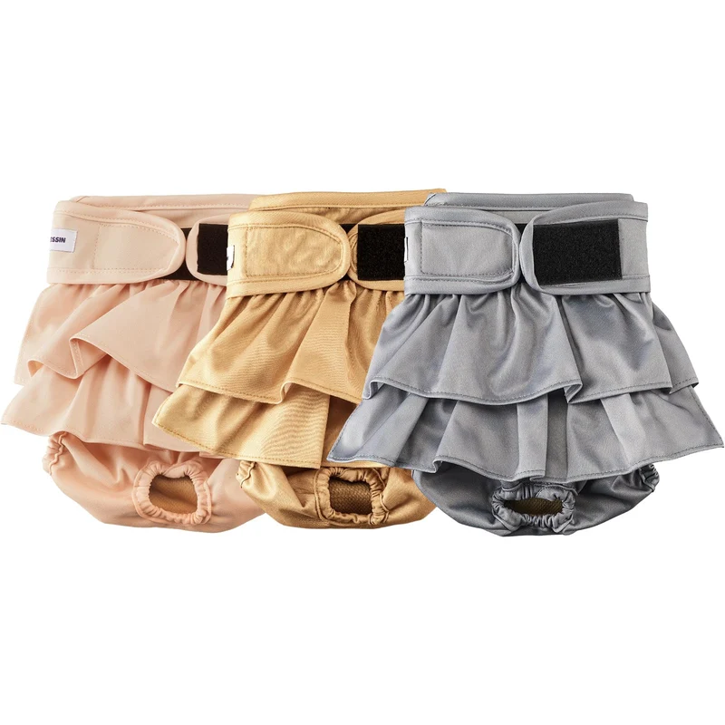 VUNCESSIN Couches réutilisables pour chiennes femelles XXL – Pack de 3 ultra absorbantes