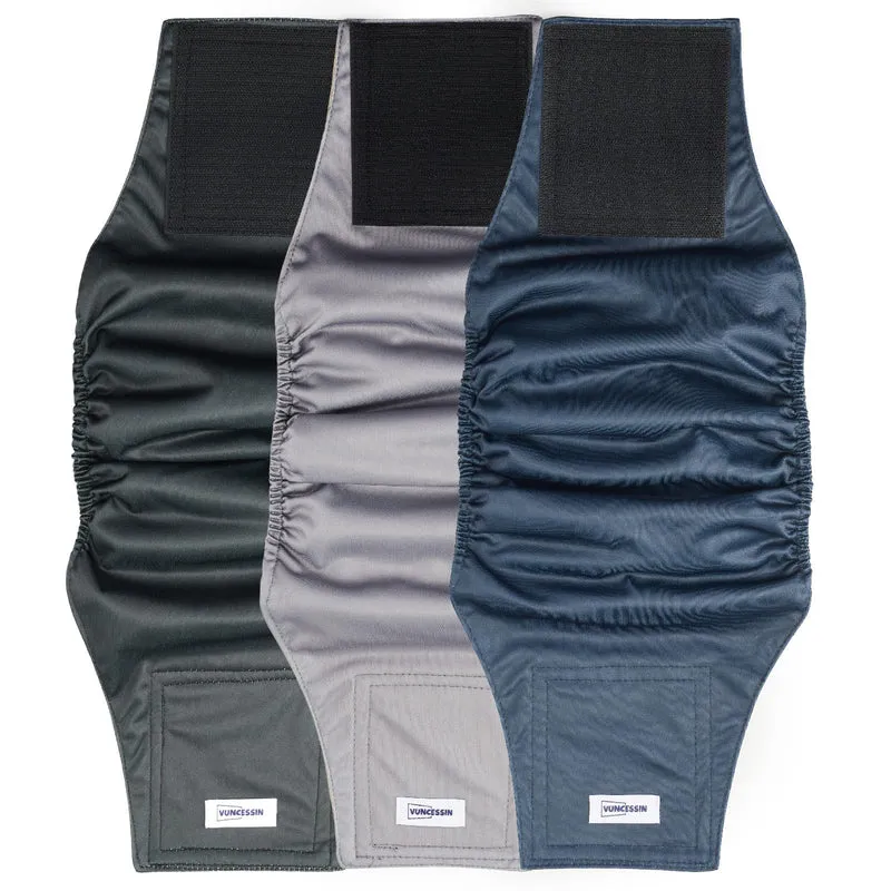 VUNCESSIN Couches lavables pour chien mâle XL – Pack 3, absorption élevée et réutilisables