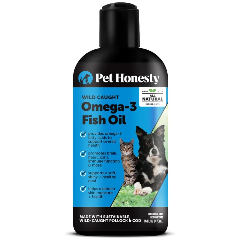 Pet Honesty Omega 3 pour Chiens & Chats (16oz) — Poisson Sauvage d'Alaska, EPA + DHA