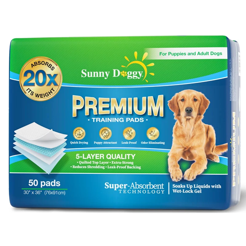 Sunny Doggy Tapis d'entraînement pour chiens 30x36 – 50 tapis absorbants et anti-odeur
