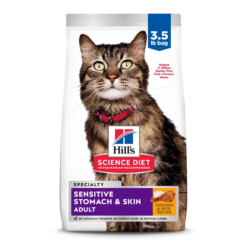 Hill's Science Diet Adulte Estomac Sensible et Peau — Croquettes Poulet et Riz, 3,5 lb (Nouvelle Formule)