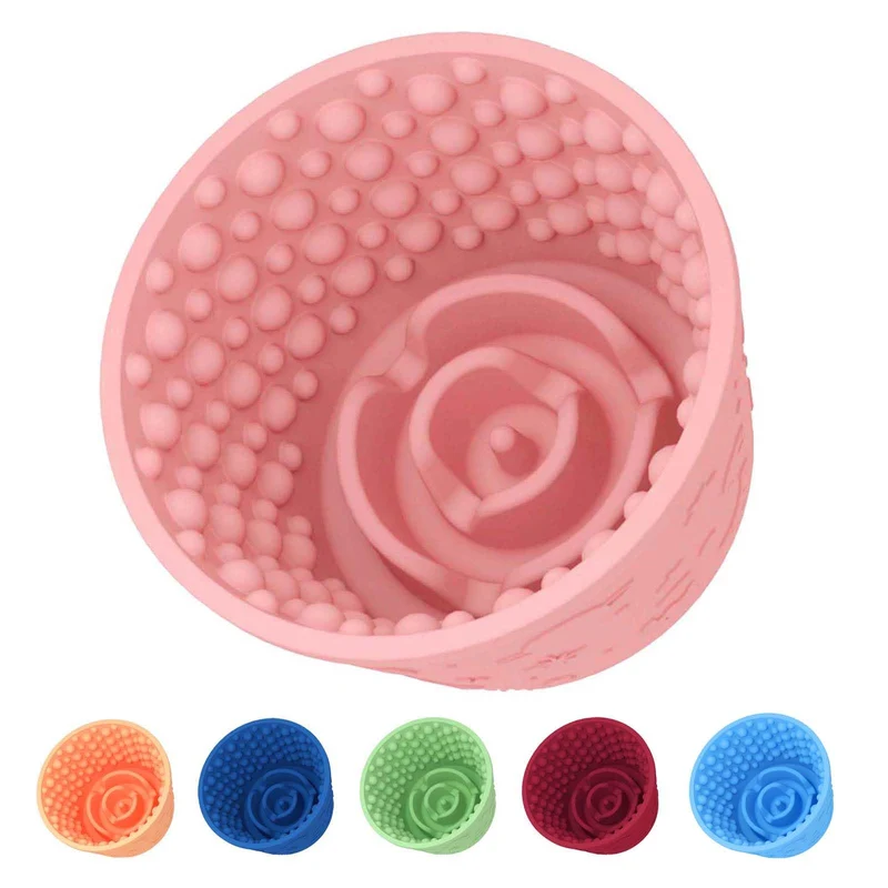 ZOURYNUA Bol Lent pour Chien – Distributeur de friandises anti-glisse, silicone sans BPA, 1,6 tasse