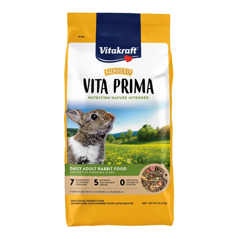 Vitakraft Sunseed Vita Prima Daily — Nourriture quotidienne pour lapins adultes 8 lb