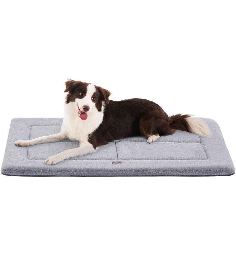 Made4Pets Tapis Caisse Chien 35x23 pouces – Doux, Lavable et Réversible (Gris)