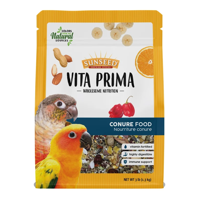 Sunseed Vita Prima Conure Food – Mélange nutritionnel riche fruits, légumes et graines