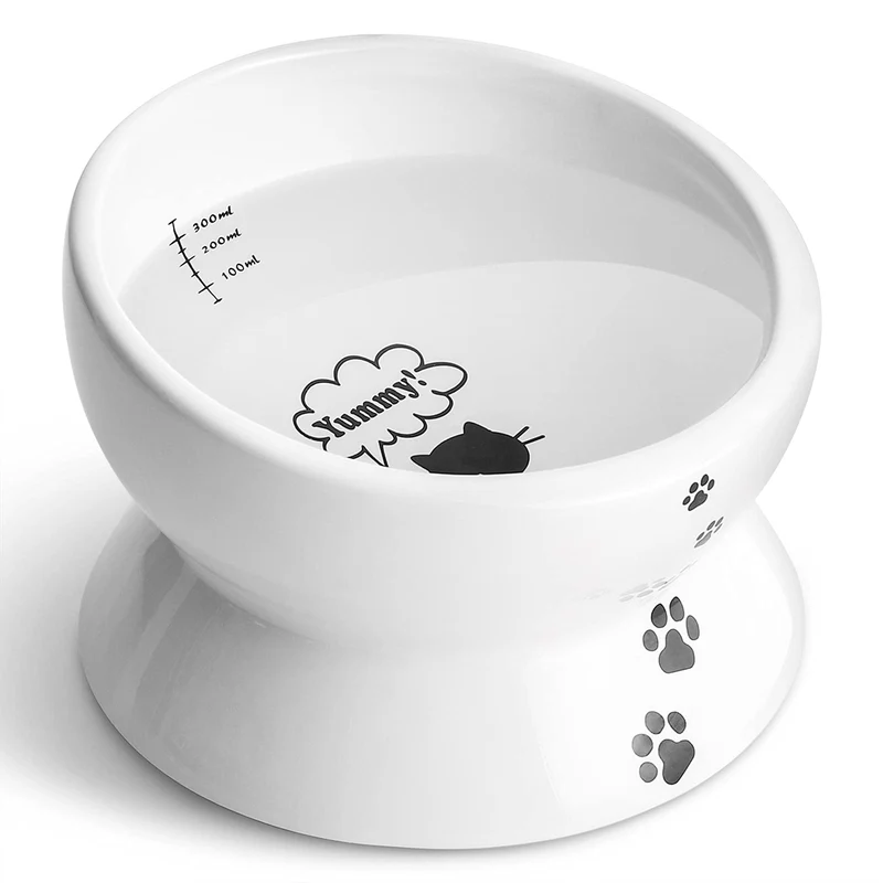 Y YHY Bol surélevé pour chat et petit chien – bol incliné en céramique 15 oz, sans déversement, lave-vaisselle