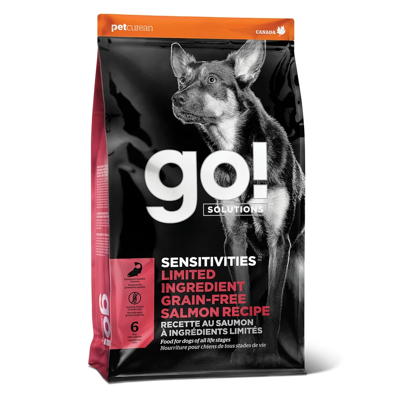 Go! Solutions Sensitivités – Croquettes saumon sans céréales et sans poulet, pour chiens sensibles (3,5 lb)