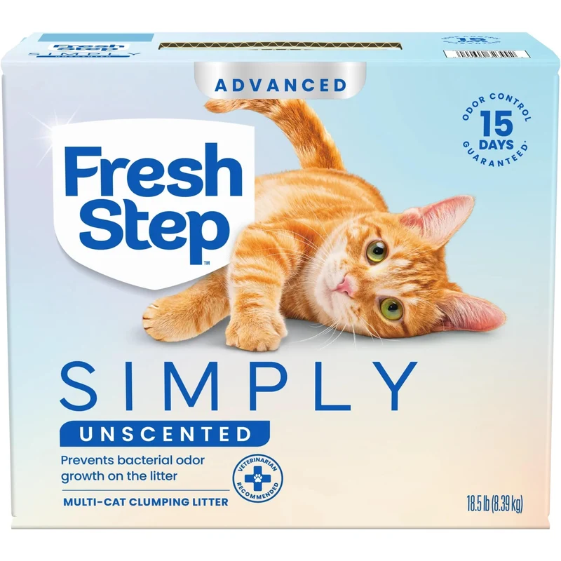 Fresh Step Advanced Sans Parfum – Litière Multi-Chat Agglomérante, 18,5 lb