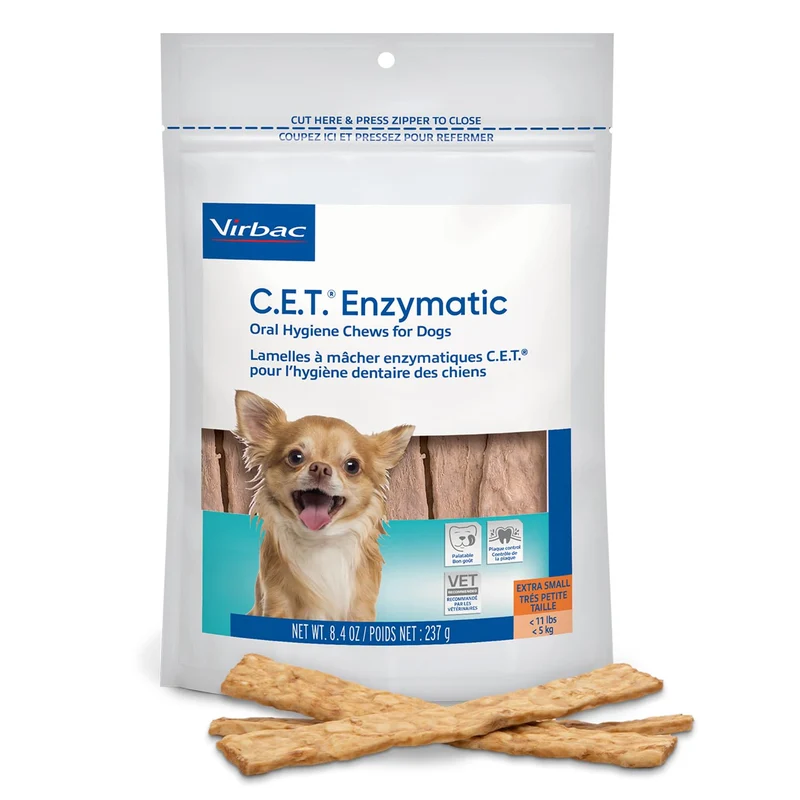 Virbac C.E.T. Friandises Dentaires Enzymatiques pour Chiens – Goût Boeuf, Haleine Fraîche