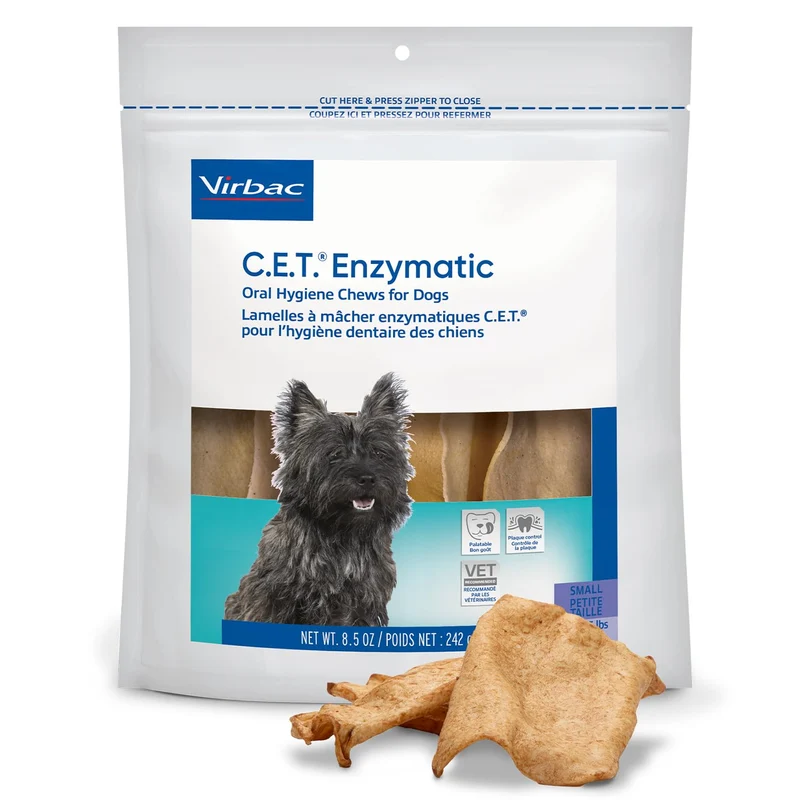 Virbac C.E.T. Friandises Dentaires Enzymatiques pour Petits Chiens – Contrôle Plaque & Tartre – Saveur Poulet