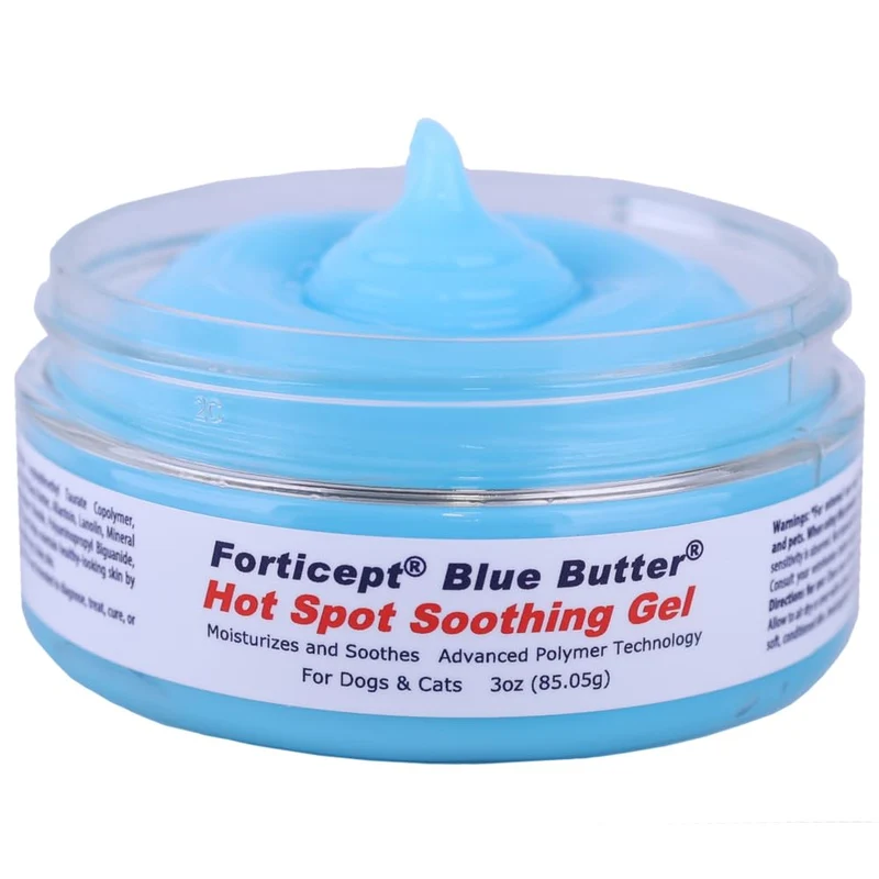 Forticept BlueButter Gel pour chiens – Soin des plaies et irritations, hydratant, 3 oz