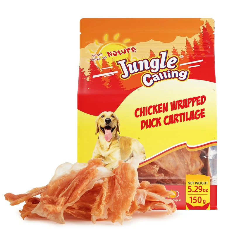 Jungle Calling – 21 Friandises pour Chien : Os Wrap Poulet Sans Cuir et Cartilage de Canard