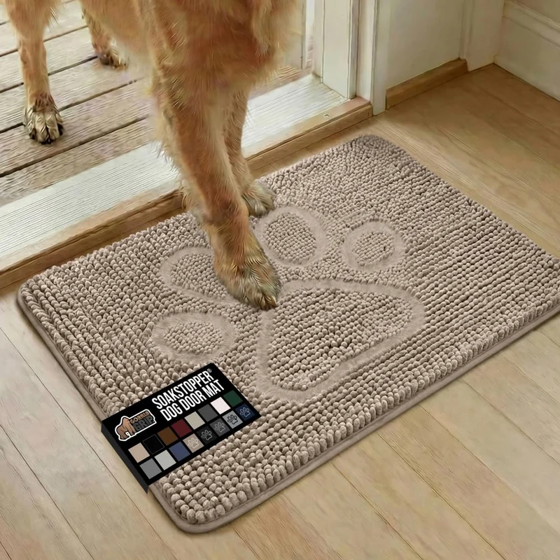 GORILLA GRIP SoakSTOPPER Tapis d’entrée 30x20 – Absorbant, Lavable en Machine, Antidérapant – Beige Ivoire