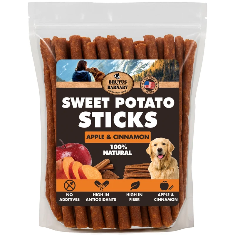BRUTUS & BARNABY USA Friandises Patate Douce Cannelle Pomme – Sans Céréales, 12 oz