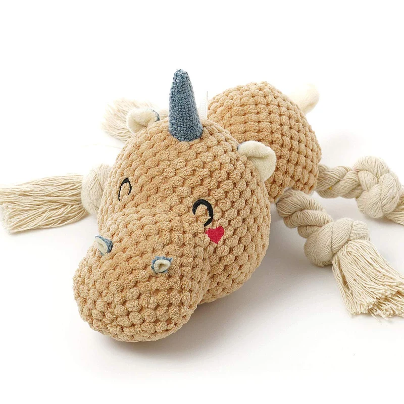 Sedioso Hippo – Jouet Chien Durable et Peluche Sifflet pour Chiots et Chiens de Toutes Tailles (Brun)