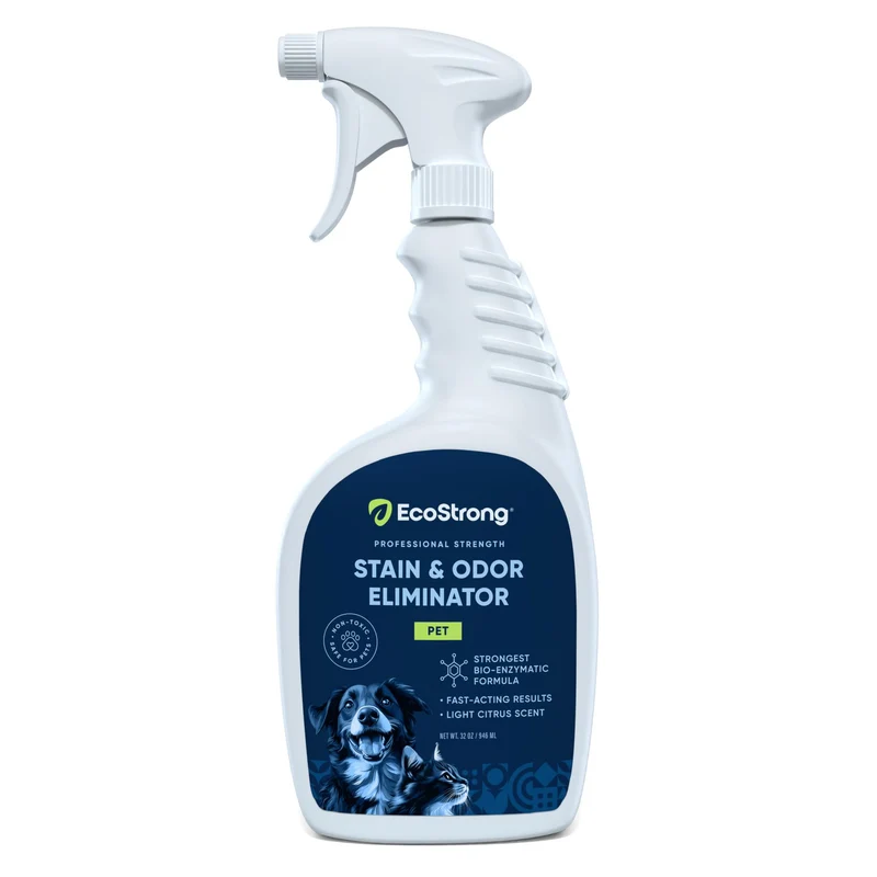 Eco Strong Nettoyant enzymatique pour taches et odeurs - Urine de chat et chien, 32 oz
