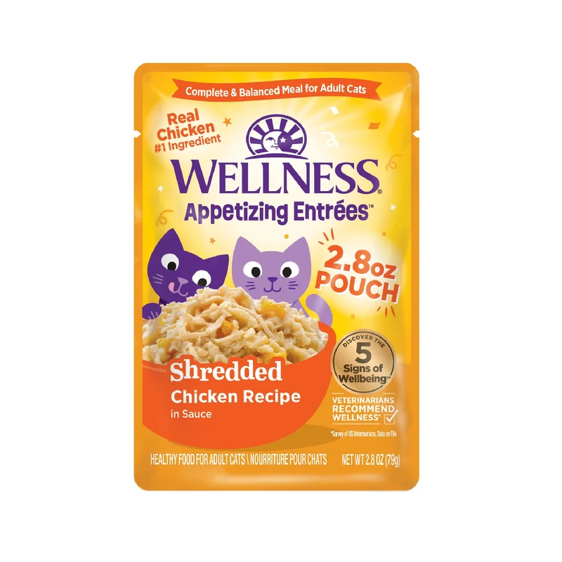 Wellness Appetizing Entrées Poulet Effiloché – Sans Céréales, 2,8 oz x8