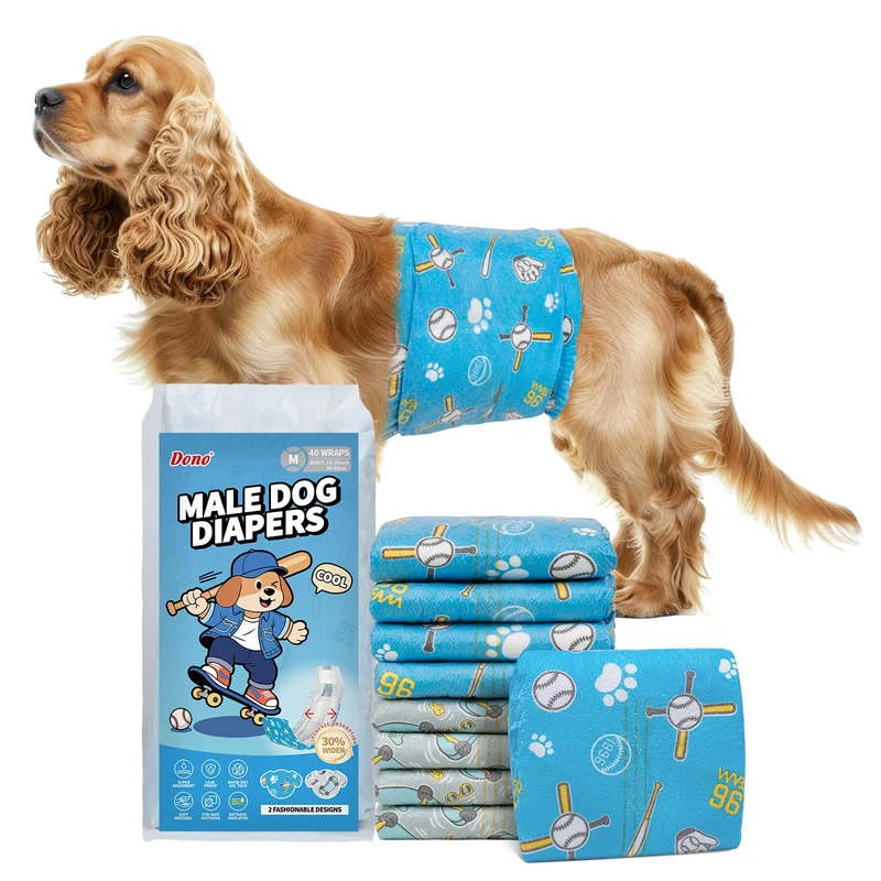 Dono Couches Chien Mâle – 40 unités | Absorption élargie et Indicateur d’humidité – Taille Moyen