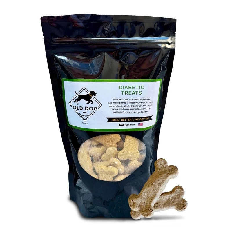Old Dog Cookie Company – Friandises naturelles pour chiens diabétiques | Collations approuvées par les vétérinaires | Faible indice glycémique | 283 g