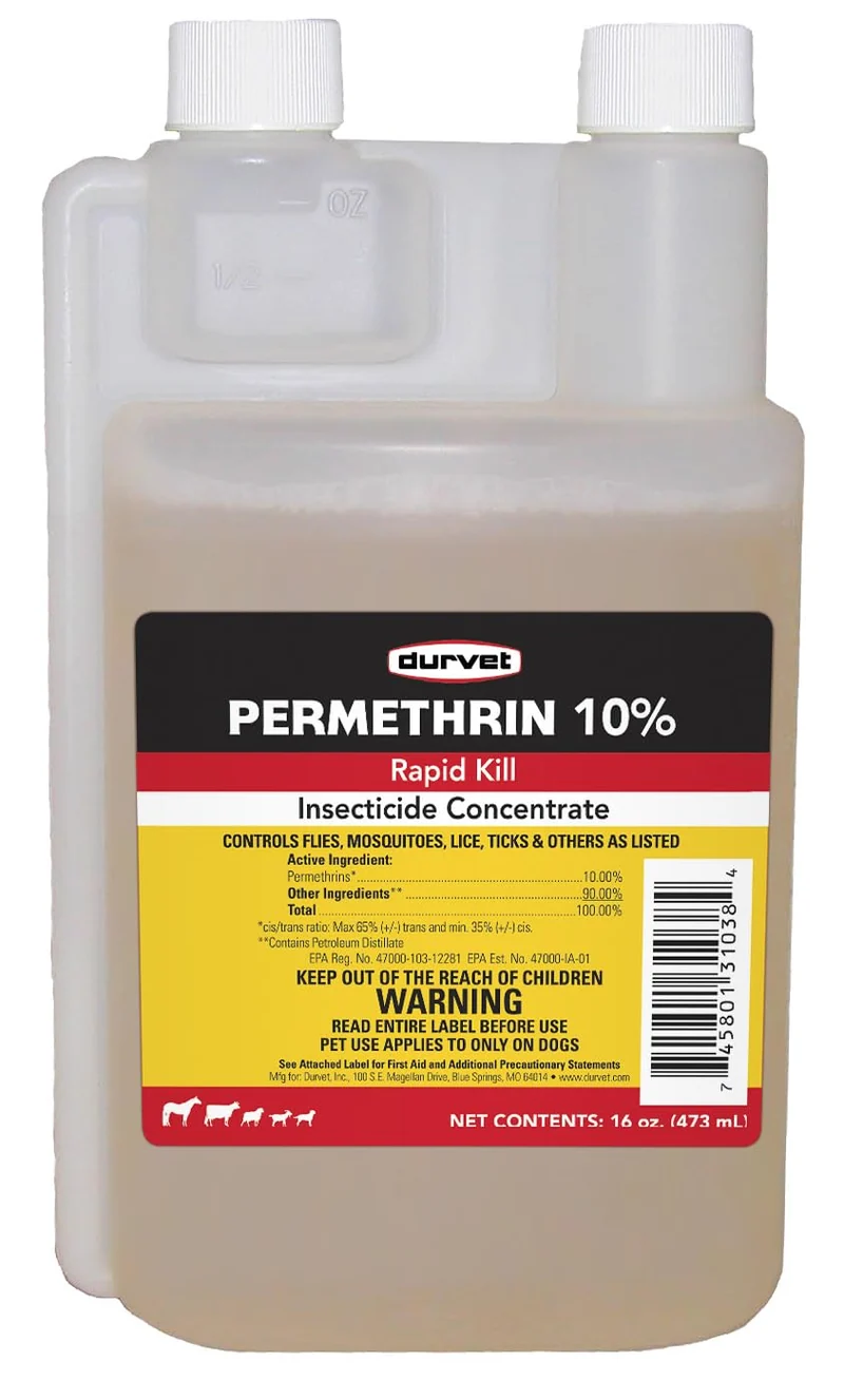 Durvet Permethrin EC 10% - 16 oz | Sécurité et qualité, fabriqué aux États-Unis