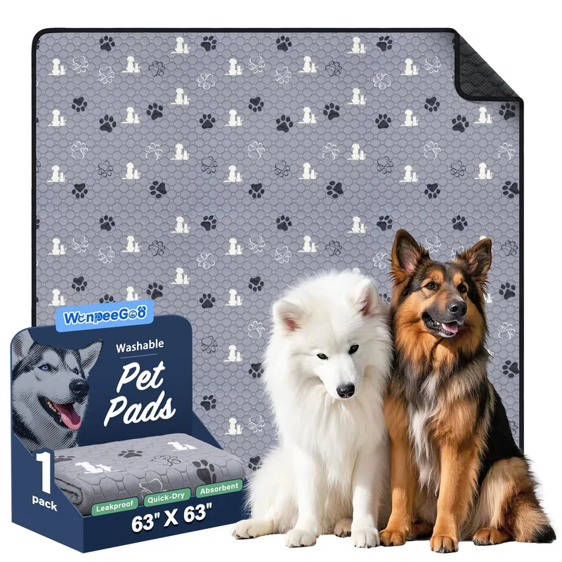 WanpeeGoo Tapis Pipi Lavables 63x63 cm – Absorbant, Imperméable et Antidérapant
