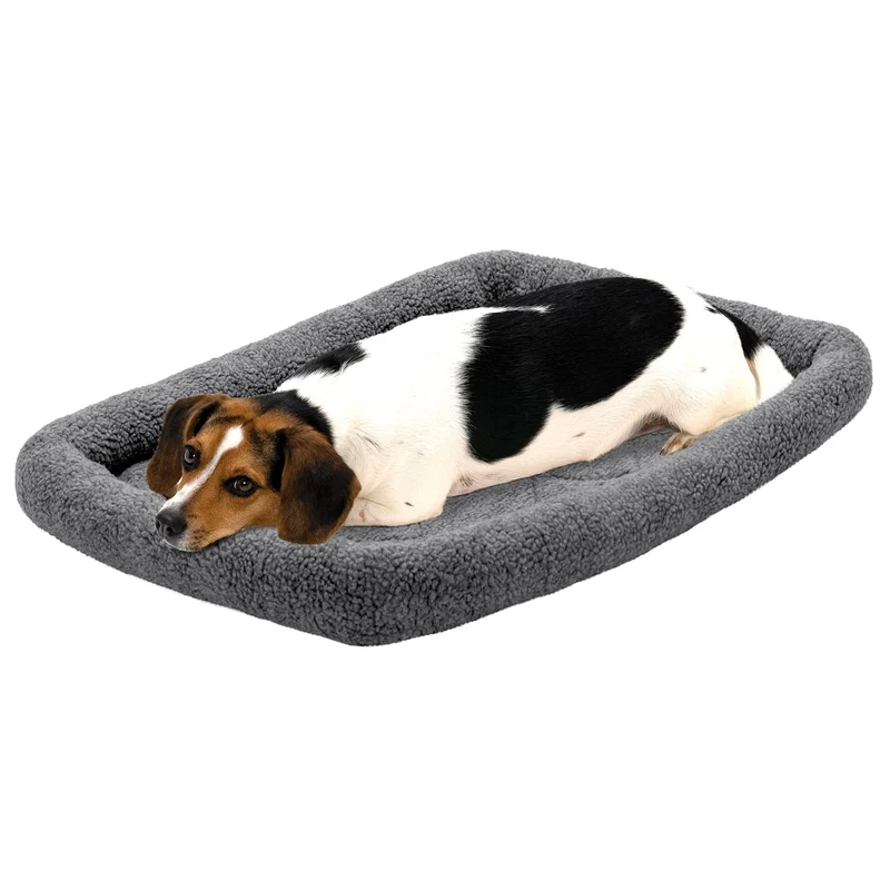 Furhaven Tapis Caisse pour Chiens et Chats — Moyens/Petits, Sherpa Gris, Lavable en Machine