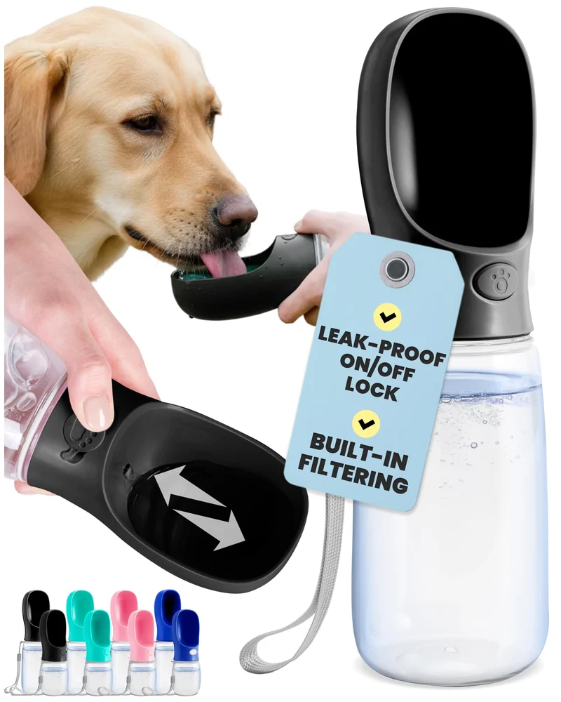 MalsiPree Bouteille d'eau pour chien 19oz – Portable, Sans BPA, Anti-fuite