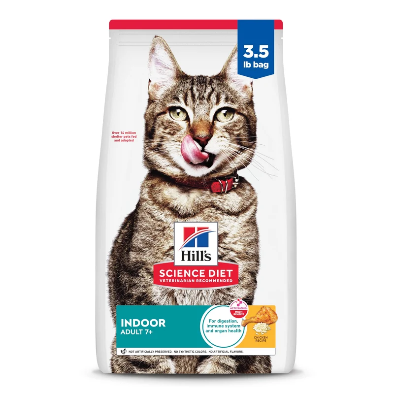 Hill's Science Diet Indoor Senior 7+ – Croquettes au Poulet, Nettoyage Facile de la Litière, 3,5 lb
