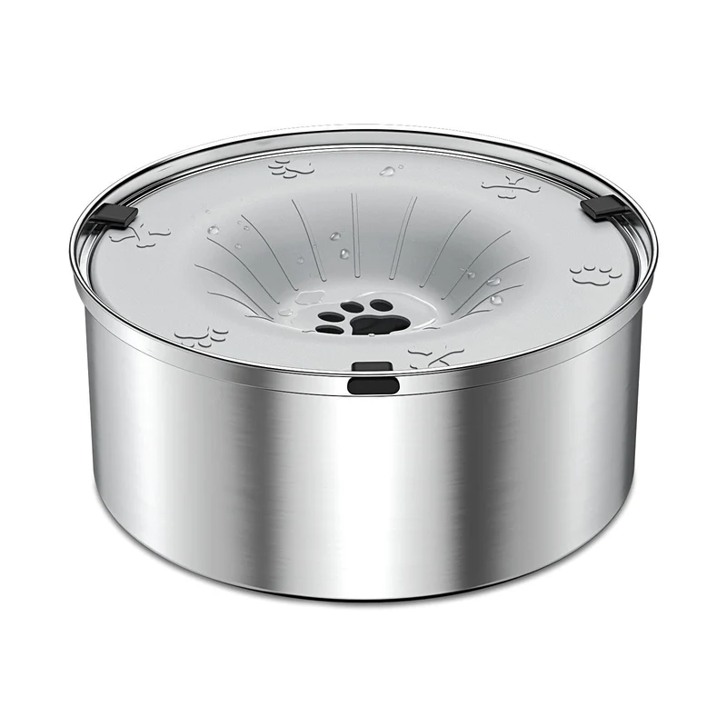 SCHITEC Gamelle d'eau pour chien sans débordement 3L - Inox 304, disque flottant, anti-éclaboussures