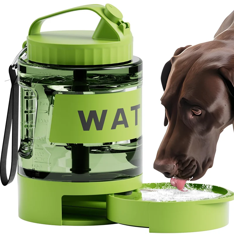 PETDOTT Distributeur d'eau pour chien 77oz – Bouteille de voyage 2 en 1, sans BPA