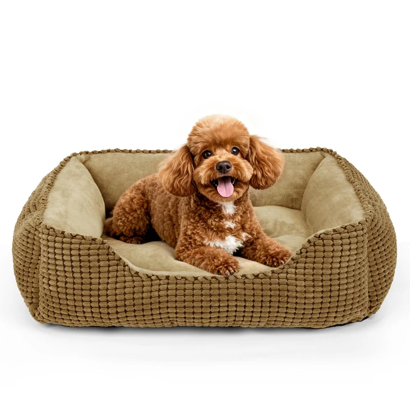 MIXJOY Lit orthopédique rectangulaire lavable pour chiens – Petits à grands chiens, doux et antidérapant (20x19x6)