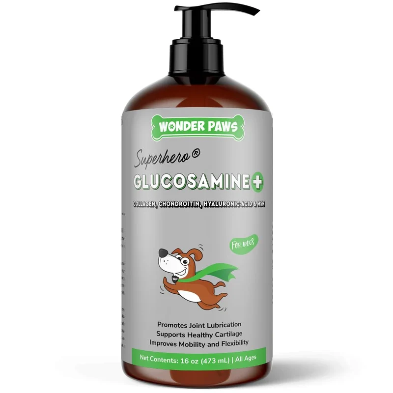 Wonder Paws Glucosamine Liquide Premium pour Chiens — Soutien des Hanches et des Articulations
